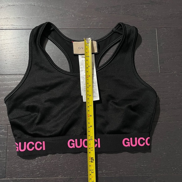 NEW GUCCI Sports Bra black/pink Logo Band Bralette Size Small women - Picture 5 of 8